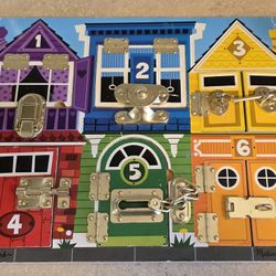 Melissa & Doug Latches Board Numbers Animals 
