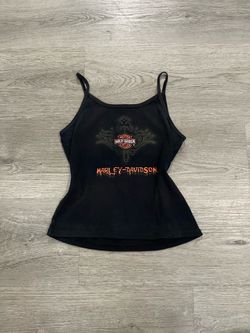 Vintage Harley Davidson Women’s Cancun Mexico Black Graphic Tank Top