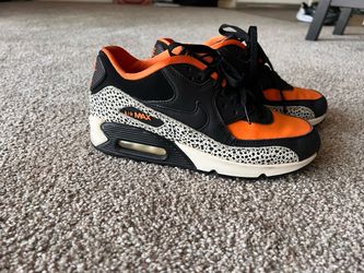 Nike Air Max 90 Safari Orange Black Sneakers women’s 7.5 or youth 6