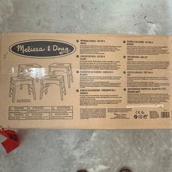 NIB Melissa & Doug Wooden Stools – Set of 4 Stackable, Portable 11-Inch-Tall Sto