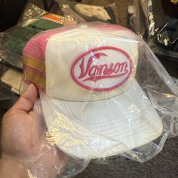 Supreme Vanson Leathers Mesh Snap Back Hat Pink
