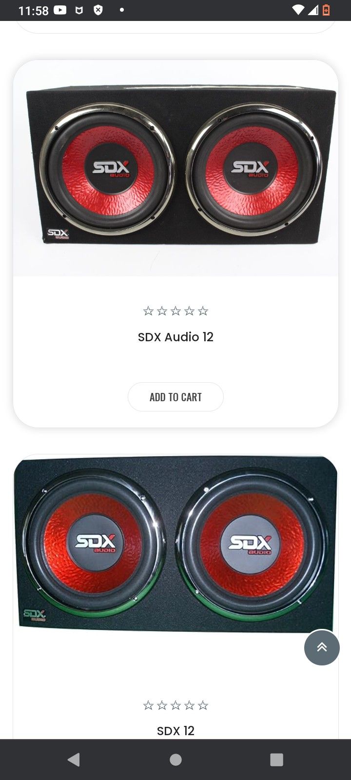 sdx 12 in subwoofer s im box $50