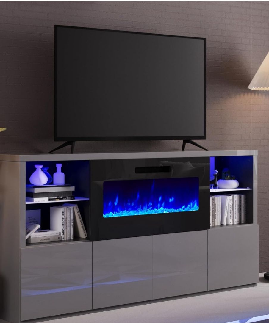 Modern Fireplace TV Stand