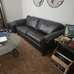 Macy's LEATHER Couch - Paid $4500.00 As New Condition