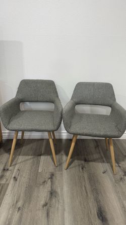 mid century modern gray upholstered chairs