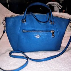 Leather Coach Authentic Purse Blue In Color