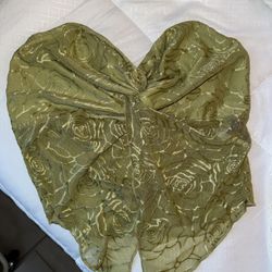 Twist front split hem tube GREEN top 