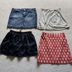 4  Mini Skirt Lot Denim J Crew Abercrombie Size Small