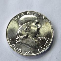 1959 BU FRANKLIN HALF 