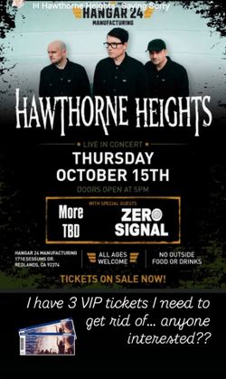 Hawthorne heights tickets(3)