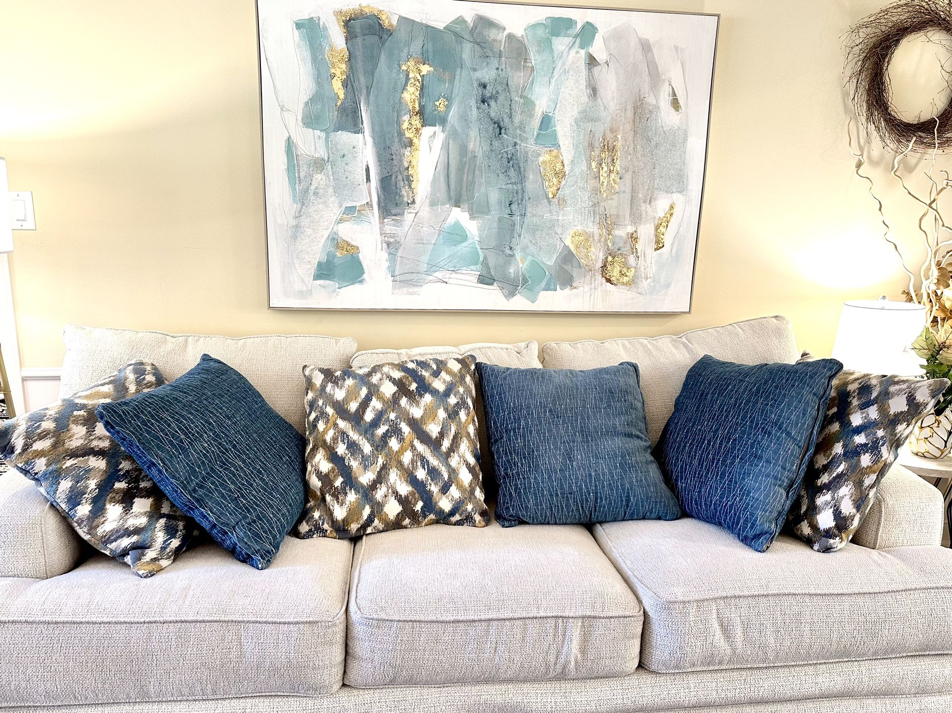 Blue Couch Pillows Set Of 6