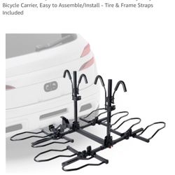 KAC Premium Bike Rack for Car, SUV, Hatchback Mount - 2" Anti-Wobble Hitch & Quick Release Lever for 4 Bikes 