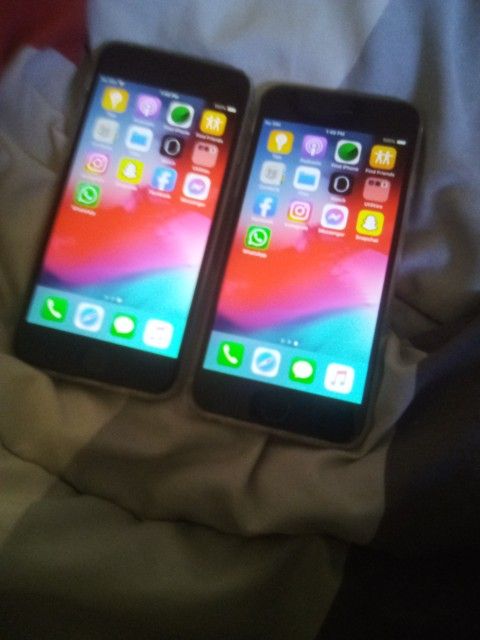 Two iPhones 6 One 64 Gigs Other One Is 16 Gigs