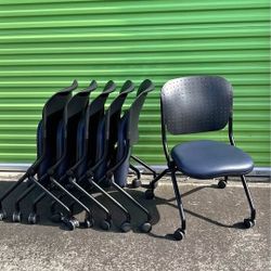 13 Rolling/Folding School Chairs - Padded Seats