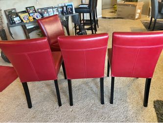 Crate & Barrel Cranberry Dining Room Chairs