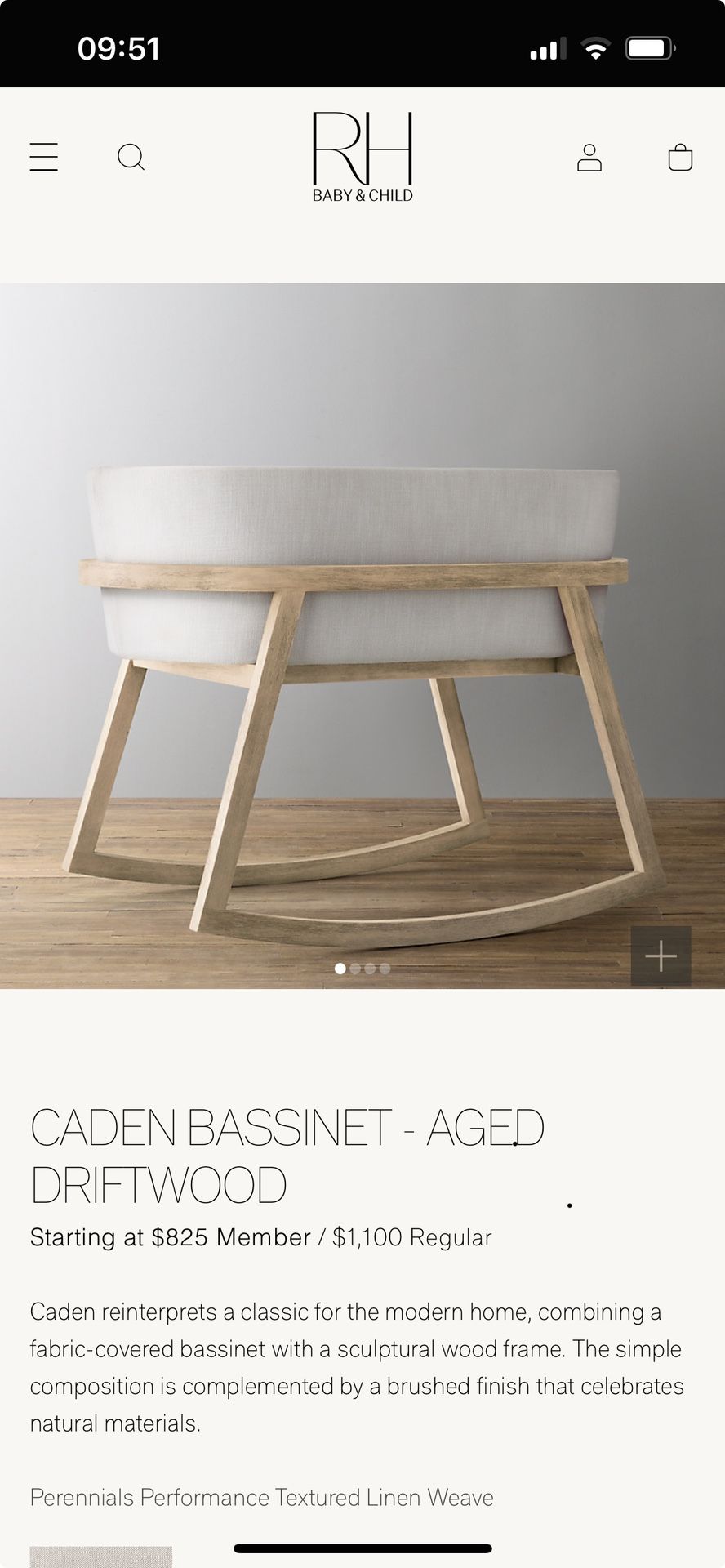 Restoration Hardware RH Caden Bassinet