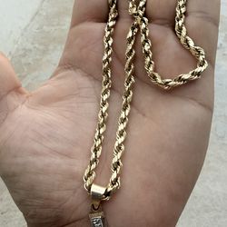 Gold rope chain 14k
