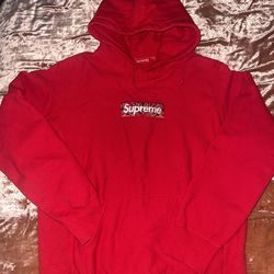 Supreme Bandana Box Logo Hoodie - Red - Size M (Worn 3x)