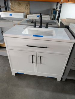 36in Bathroom Vanity with Top and Faucet