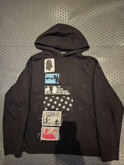 Raf Simons SS20 "Stoned America" Multi-Patch Graphic Hoodie - Black