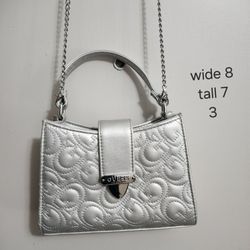cute little silver Guess bag