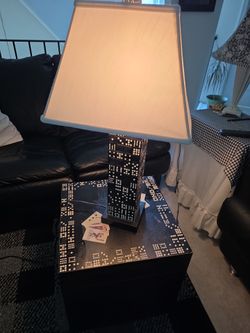 Lamp & matching game storage cube
