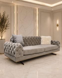 sofa 91 inches long    Grey color