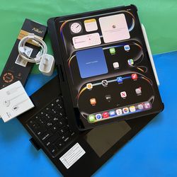 Apple IPad Pro 13”  (M4 chip /OLED display/ 2024 Model) 512GB with keyboard, pen & Accessories