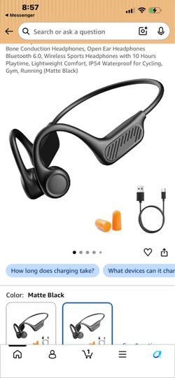 Bone Conduction Headphones, Open Ear Headphones Bluetooth 6.0, Wireless Sports Headphones