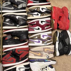 Air Jordans & Nike Mens Shoes Sz14 and  a few 15 ‘s (used) 