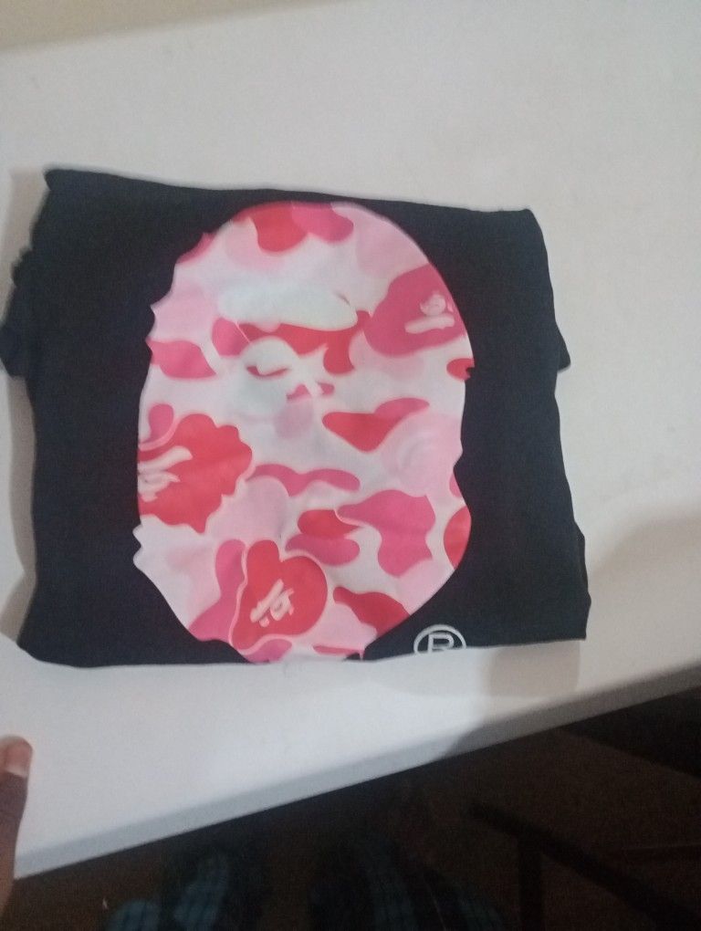 Pink Bape Shirt Large.