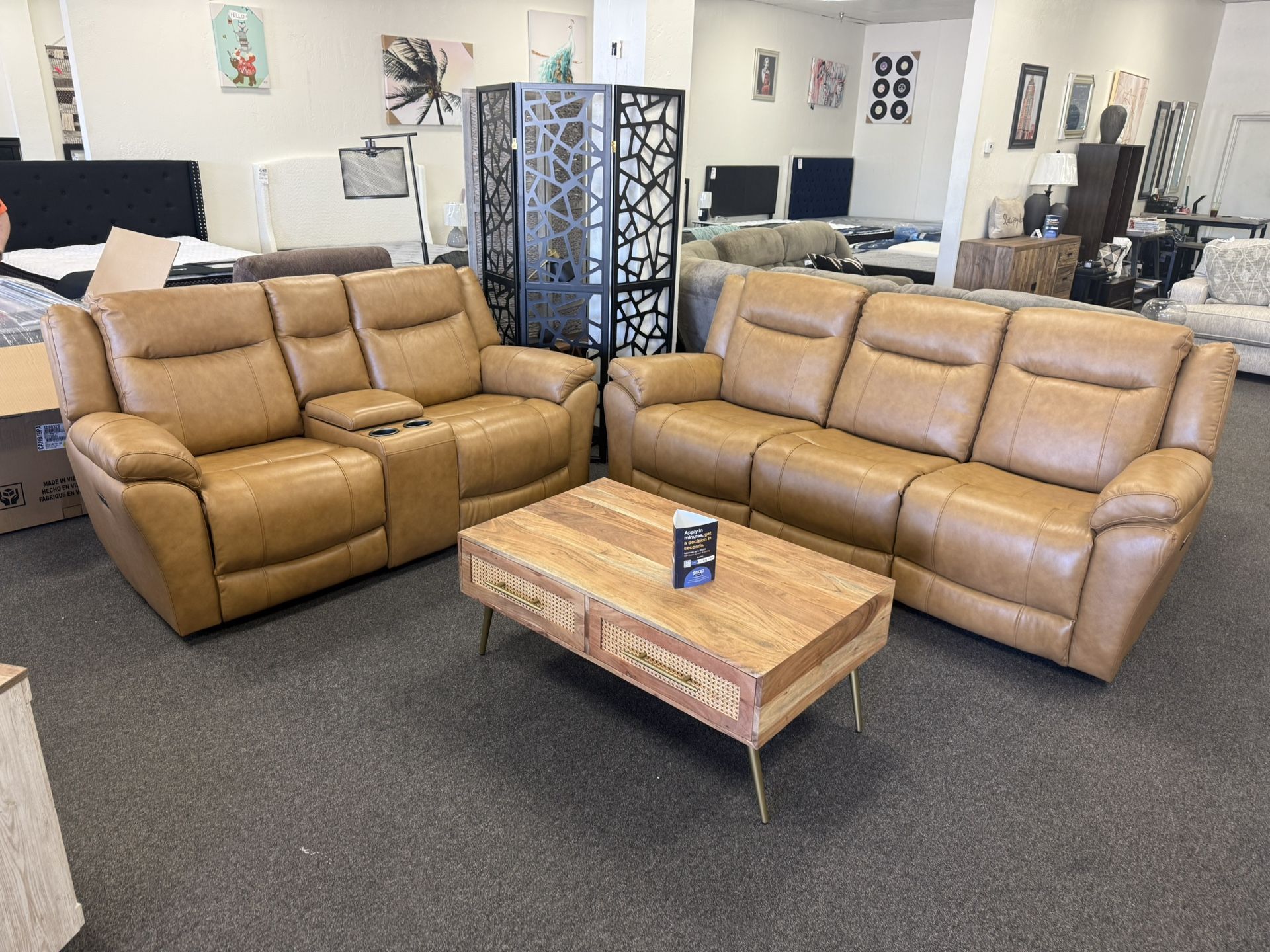 Top Grain Leather Power Reclining Sofa And Loveseat 