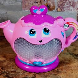 Leapfrog Pink Teacup Toy • Musical Rainbow TeaParty Tea Pot • Pot Lights Up In Six- Colors & Features : 7 - TeaTime Learning Songs & Sounds • 