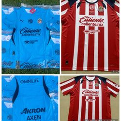 Soccer Chivas Guadalajara el rebaño sagrado  New Jersey  2025-  2026 fan version sizes small to 4xl tricampeon futbol Mexico home local away visitante