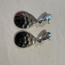 Silver Teardrop Statement Earrings