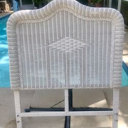 White Wicker Headboard