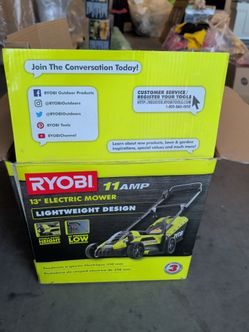 Ryobi 11 amp 13-in electrical mower lightweight design