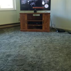 LG TV and Solid Wood TV Stand