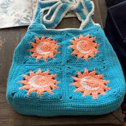 Hand Knitted Tote Bag
