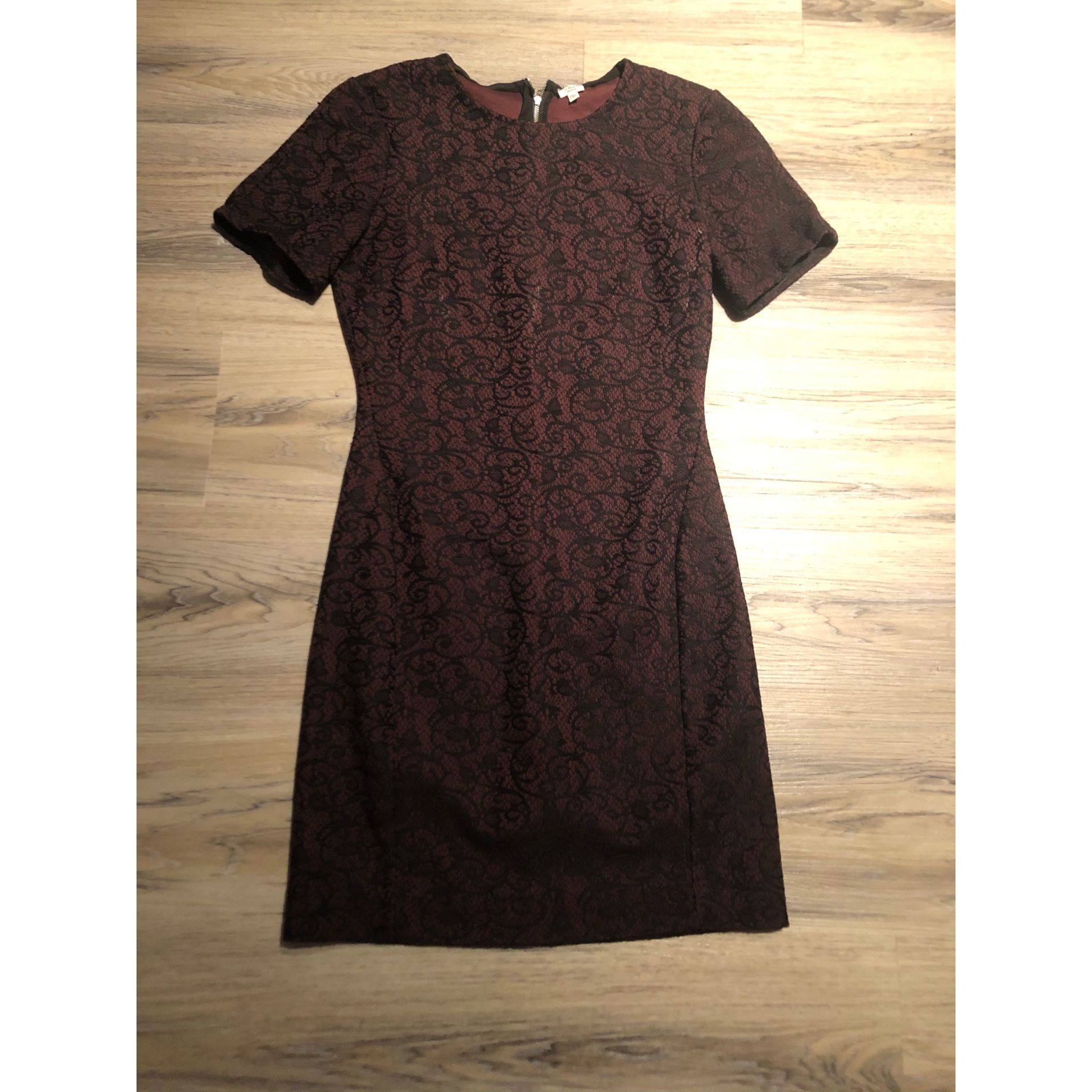 Burgundy and black lace fall/winter dress