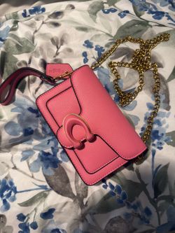Coach  Leather Mini Chain Crossbody Bag