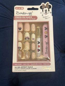 The Crème Shop Disney Minnie Mouse Gel-Effect Press-On Nails Almond Medium 28 Co
