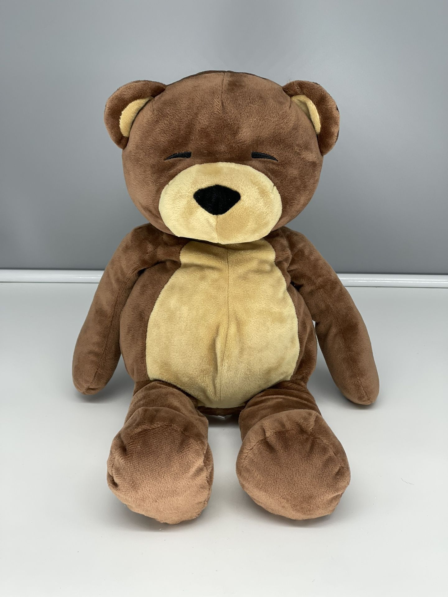 15" Manhattan Toy Company Sleeping Liam Brown and Tan Teddy Bear Plush 