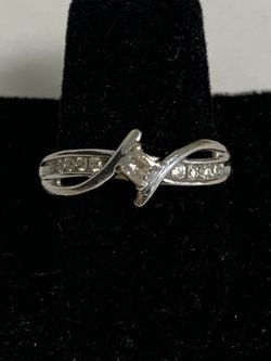 White gold diamond ring #15898