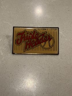 Triple Header California Lottery Lapel Pin Yellow Color Pin, 1.5 x 0.8" Clean