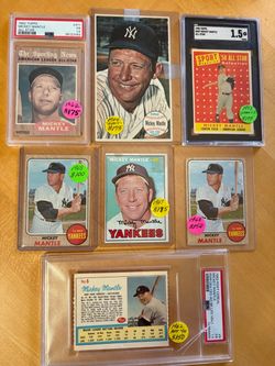 (7) MICKEY MANTLE BASEBALL CARDS * (3) GRADED 🌭