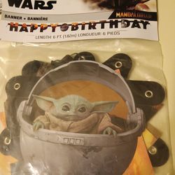 Disney Star wars Mandalorian Birthday Banner $5, 48 Count Party Favor Pack $10 Each. Will Bundle.