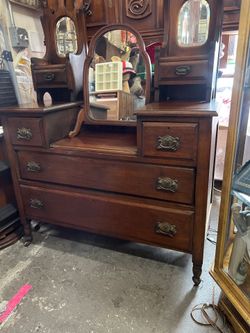antique wooden dressing chest