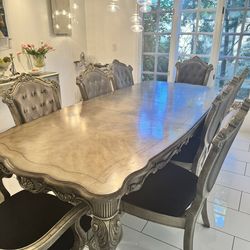 chantelle dining table with 8 chairs