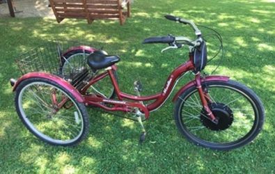 3 WHEEL ELECTRIC TRIKE BIKE,  48 volt, 1000 watt, 17 hour amp battery